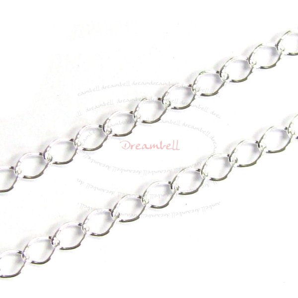 12" x Sterling Silver Oval Curb Chain Footage 3mmx2.1mm