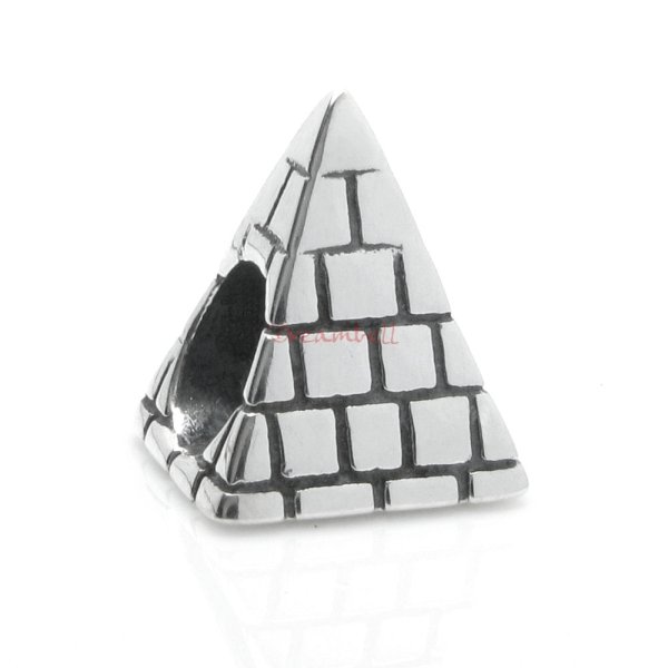 Sterling Silver Egyptian Pyramid Bead for European Charm Bracelets