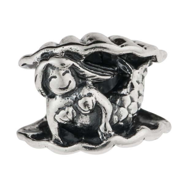 Sterling Silver Little Mermaid and Shell Bead for European Charm Bracelets