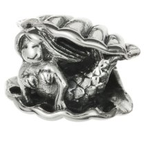 Sterling Silver Little Mermaid and Shell Bead for European Charm Bracelets