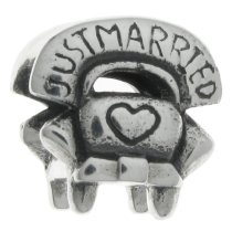 Sterling Silver Just Married Bead for European Charm Bracelets
