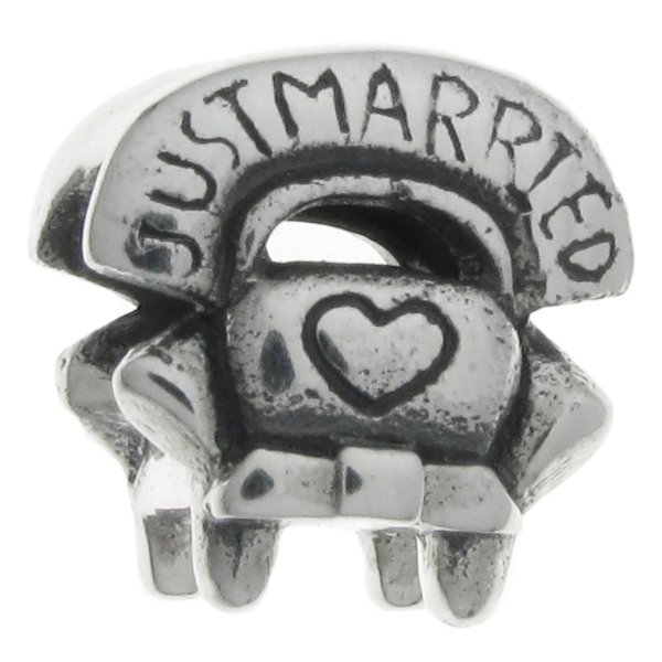Sterling Silver Just Married Bead for European Charm Bracelets