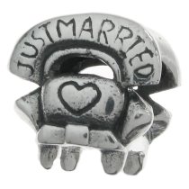 Sterling Silver Just Married Bead for European Charm Bracelets