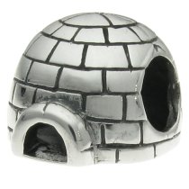 Sterling Silver Eskimo Ice House Igloo Bead for European Charm Bracelets