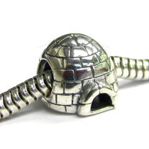 Sterling Silver Eskimo Ice House Igloo Bead for European Charm Bracelets