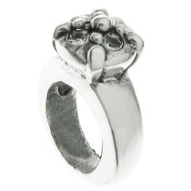 Sterling Silver Ring Crystal Bead for European Charm Bracelets