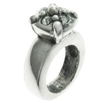 Sterling Silver Ring Crystal Bead for European Charm Bracelets