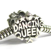 Sterling Silver Dancing Queen Bead for European Charm Bracelets