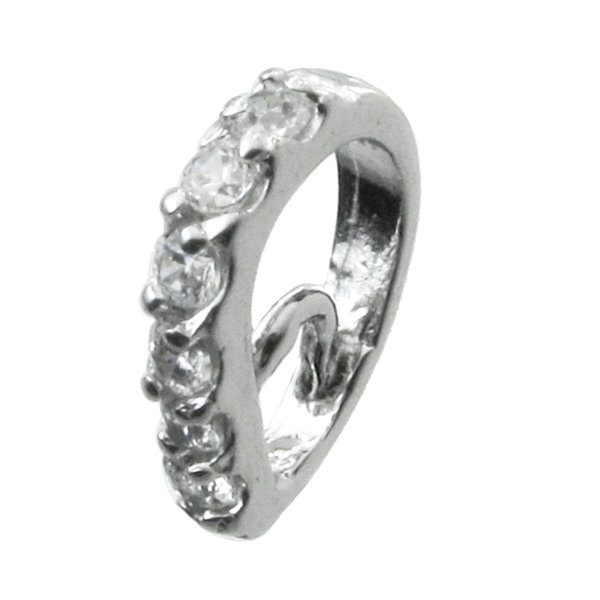 1x Sterling Silver CZ Crystal Bail Pendant Connector Slide