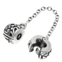 1x Sterling Silver Stopper Clip Lock Safety Chain Bead for European Charm Bracelets