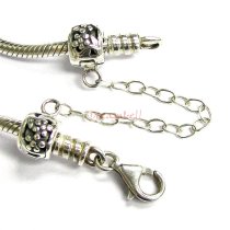 1x Sterling Silver Stopper Clip Lock Safety Chain Bead for European Charm Bracelets
