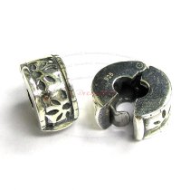 1x Sterling Silver Stopper Clip Lock Bead for European Charm Bracelets