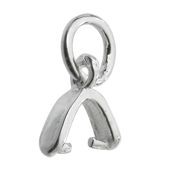 2x 925 Sterling Silver Bail Pinch in Pendant Connector Bail Clasp Slide