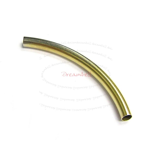 2pcs 14k Gold Filled Curved Tube Bracelet Bead 3mm x 38mm