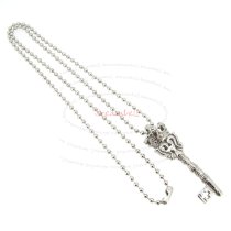 1x Stainless Steel Round Ball Chain Necklace 2mm with Pendant Key 20"