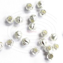 20x Sterling silver Round SPARKLE TWISTED BEAD 3mm