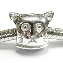 Sterling Silver CAT Bead for European Charm Bracelets 11.2mm