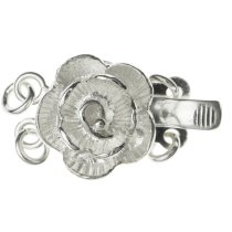 Sterling Silver Romance Rose Flower 2 Strand Pearl BOX Clasp