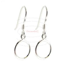 2x Sterling Silver Round Ear Wire Hook Earring Ring Loop Dangle Connector