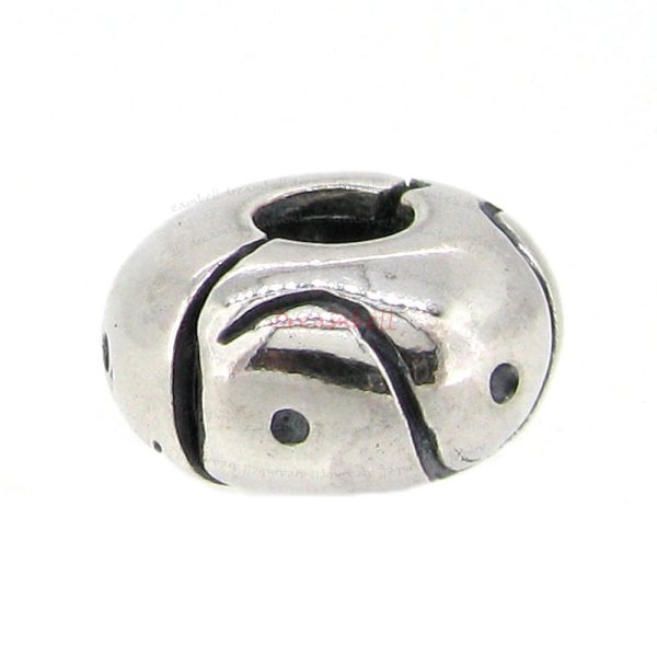 Sterling Silver Curve DOT Round Stopper Clip Lock Bead for European Charm Bracelets