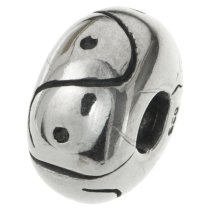 Sterling Silver Curve DOT Round Stopper Clip Lock Bead for European Charm Bracelets