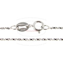 1x Rhodium Plated Over Sterling Silver Twisted Box Chain Necklace 0.9mm w/ Spring Ring 16″