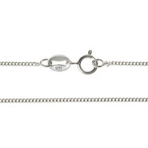 1x Rhodium Plated Sterling Silver Link Giotto Chain Necklace 16″