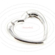 1x Sterling Silver Pearl Enhancer Shortener Heart Clasp Necklace Connector