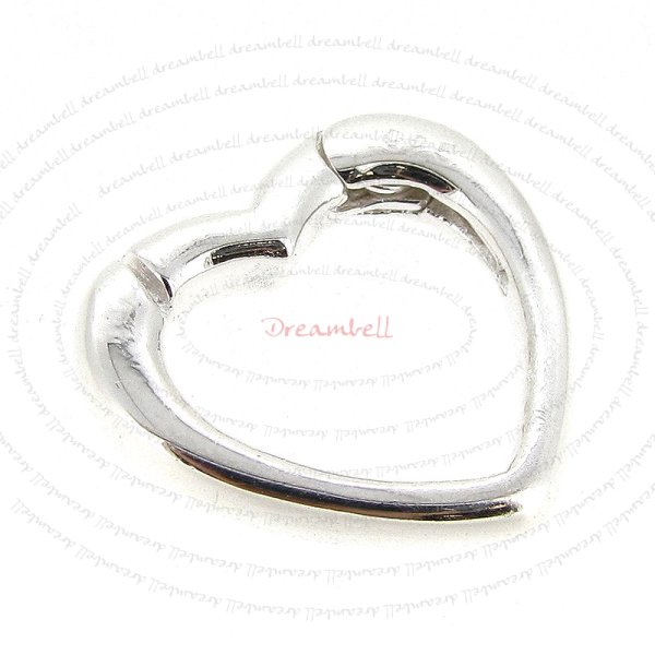 1x Sterling Silver Pearl Enhancer Shortener Heart Clasp Necklace Connector