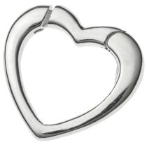 1x Sterling Silver Pearl Enhancer Shortener Heart Clasp Necklace Connector