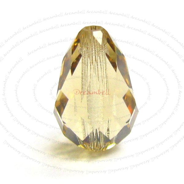 2x Swarovski Elements Crystal 5500 Tear Drop Briolette Beads Light Colorado Topaz 10.5mm