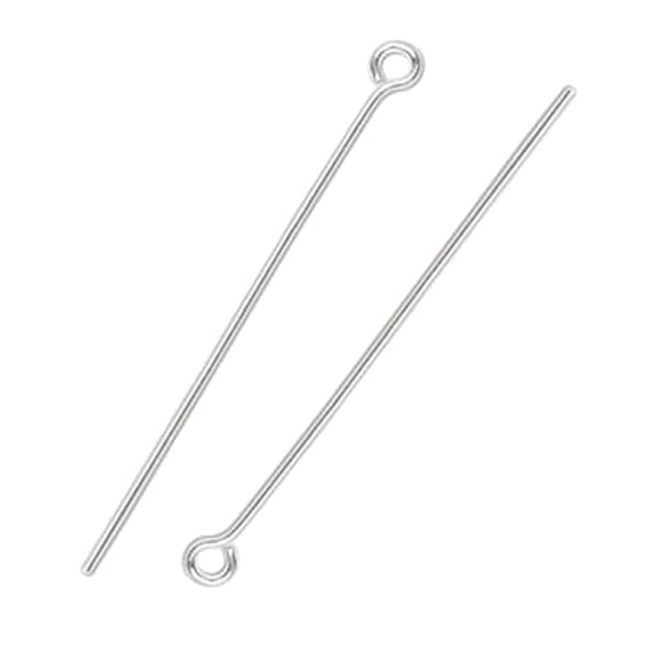 10x 925 Sterling Silver Open Eye Head Pins 22ga 2"