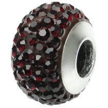 Sterling Silver Birthstone Garnet Round CZ Crystal for European Charm Bracelets January