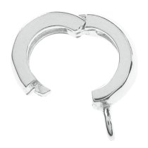 1x Rhodium Sterling Silver Interchangeable European Pendant Connector Bail Clasp Enhancer Shortener