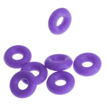 10x Purple Round Rubber Stopper Spacer Bead for Silver European Charm Bracelets / Clips