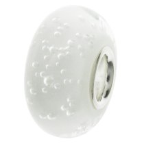 Sterling Silver Clear Bubble Murano Glass Bead for European Charm Bracelets