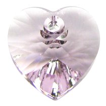 4x Swarovski Xilion Crystal 6228 Heart Charm Light Amethyst 10mm
