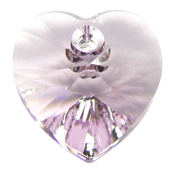 4x Swarovski Xilion Crystal 6228 Heart Charm Light Amethyst 10mm