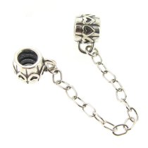 Sterling Silver Safety Chain screw-on Bead for European Charm Bracelets