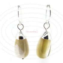 2x Sterling Silver Mother of Pearl Teardop Charm Dangle French Hook Earwire Earring