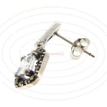 2x Sterling Silver Marcasite Clear CZ Crystal Square Charm Dangle Stud Earring Post