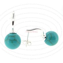 2x Sterling Silver 10mm Round Turquoise Ball Dangle Stud Earring Post