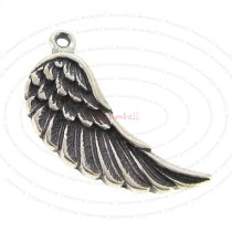 1x Sterling Silver Feather Wing Dangle Charm Pendant 23.5mm