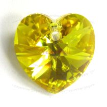 4 Swarovski Crystal Xilion Heart Charm Pendant Light Topaz AB 10mm 6228