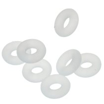 10x White Round Rubber Stopper Bead for European Charm Bracelets