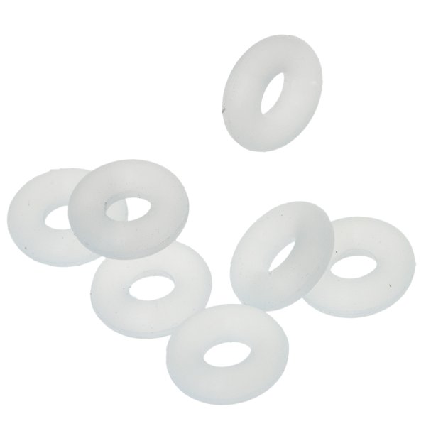 10x White Round Rubber Stopper Bead for European Charm Bracelets
