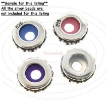 10x White Round Rubber Stopper Bead for European Charm Bracelets