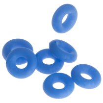 10x Blue Round Rubber Stopper Spacer Bead for Silver European Charm Bracelets / Clips
