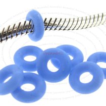 10x Blue Round Rubber Stopper Spacer Bead for Silver European Charm Bracelets / Clips