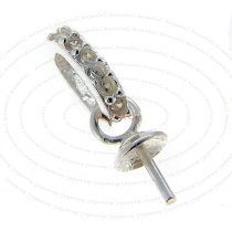 1x Sterling Silver CZ Bail Pin with 4mm Cup Pearl Pendant Connector